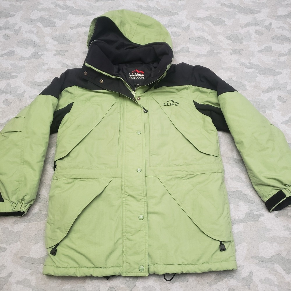 Vintage L.L. Bean Parka Jacket Womens Small Green Rugged Ridge Hooded Outdoors